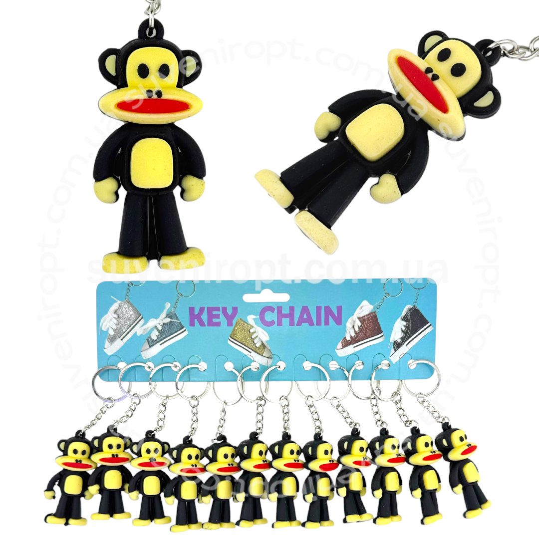 Брелок іграшка гумовий чорна мавпа (12)