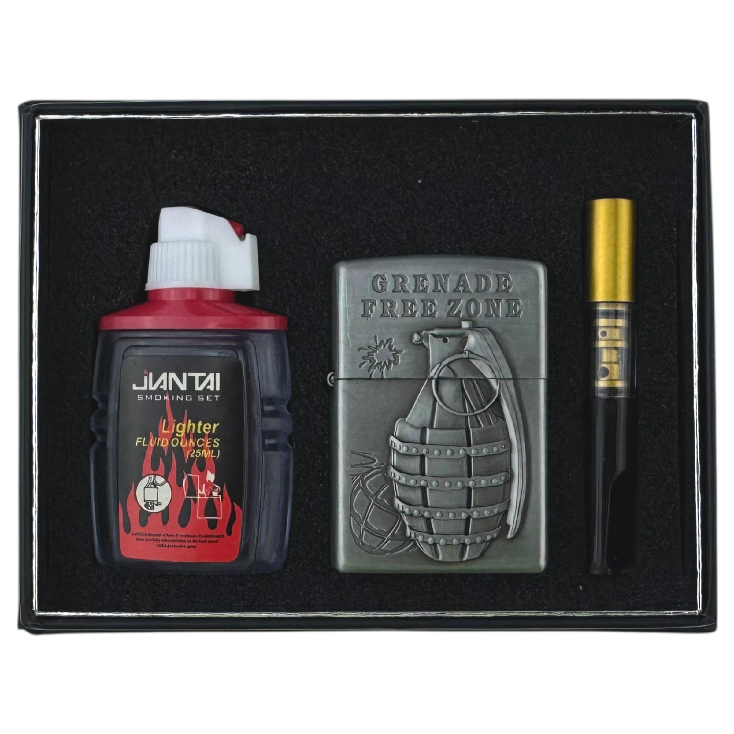 Запальничка набір бензинова з бензином мундштуком граната резвлена з чекою (10)