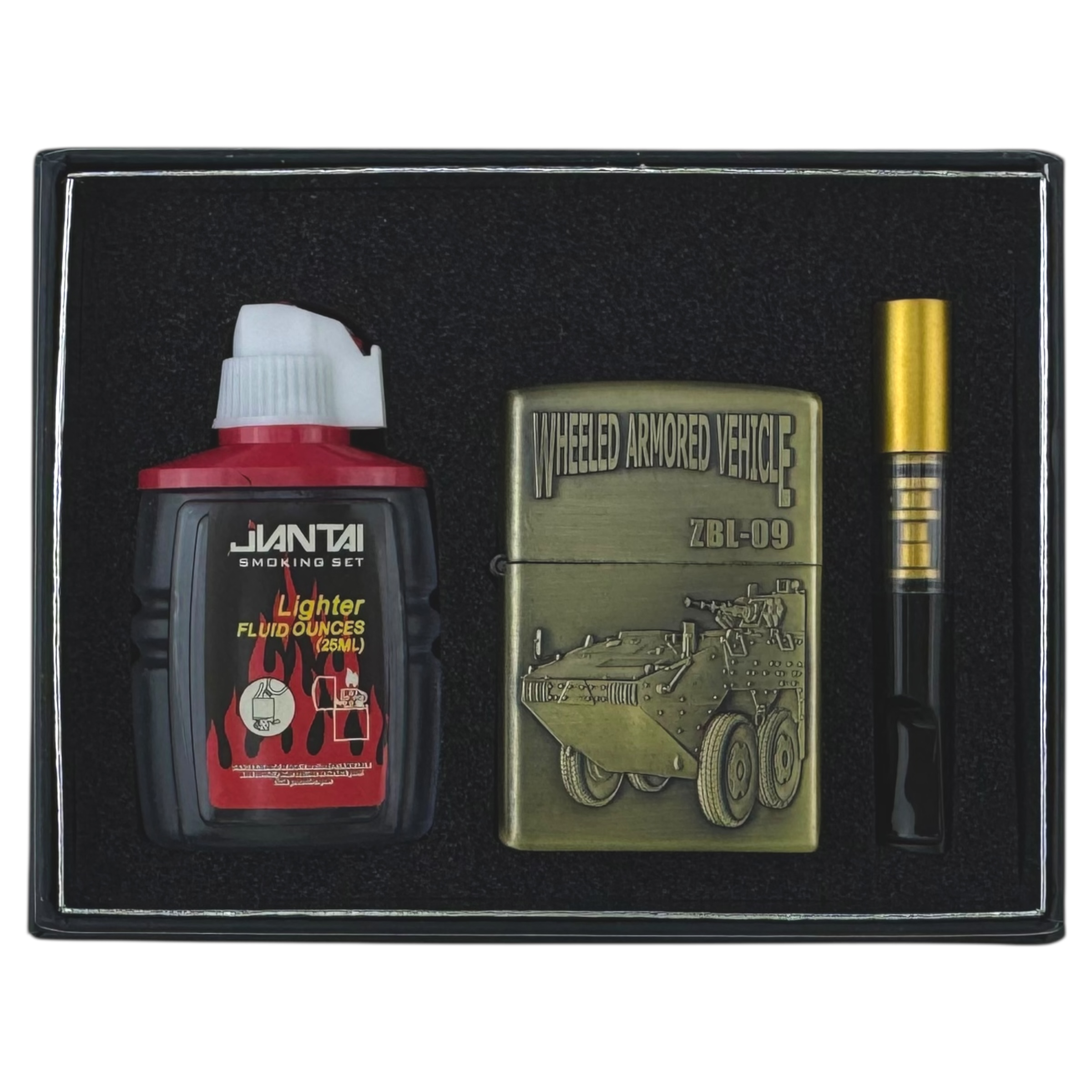 Запальничка набір бензинова з бензином мундштуком машина броньова всюдихід (10)