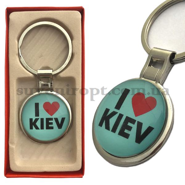Брелок  в коробочке стекло Я люблю Киев