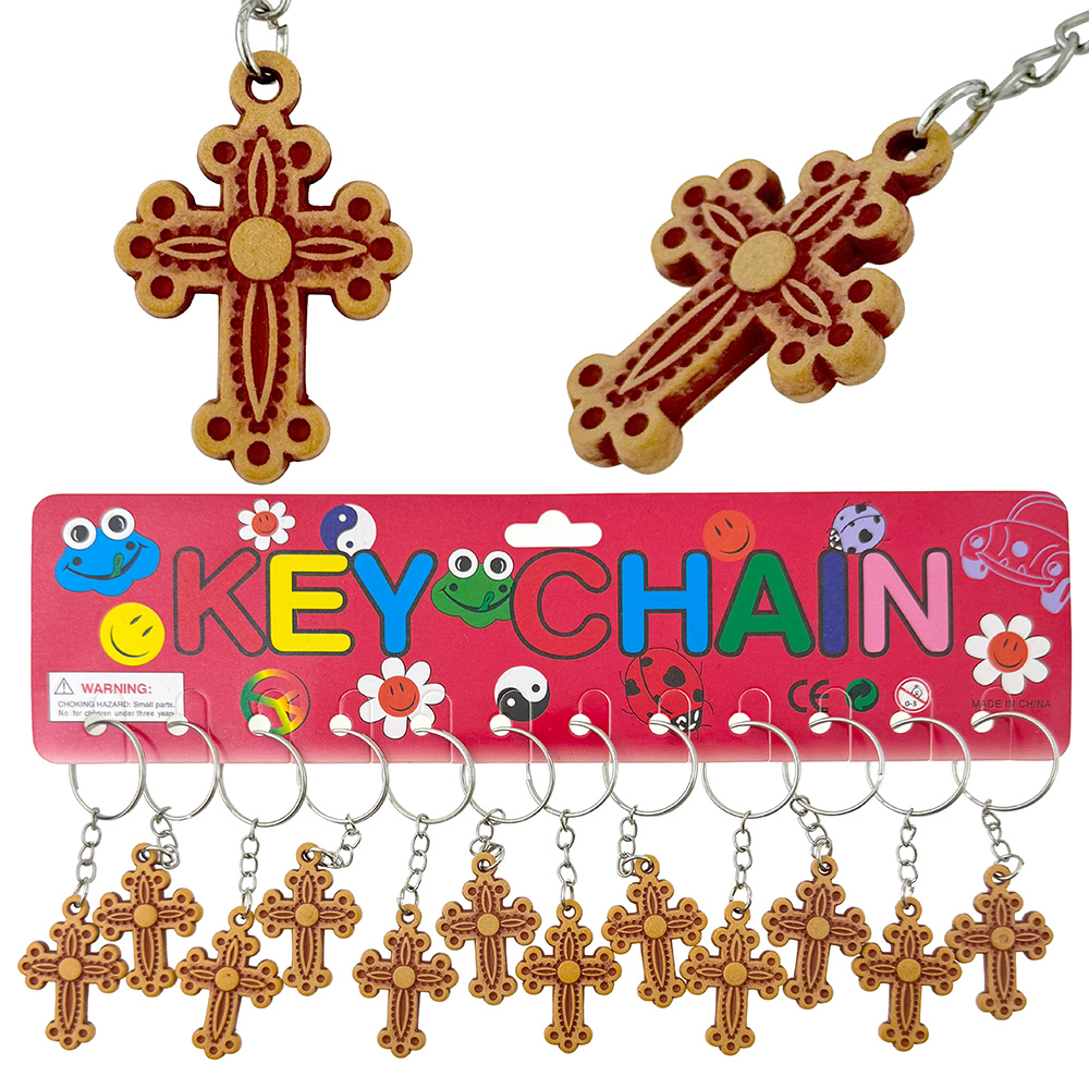 Брелок з кістки хрестик візерунок (12)