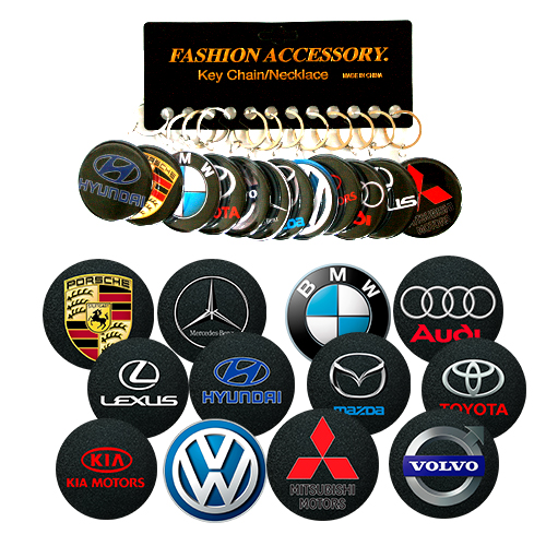 Брелоки круглий марка авто 5.8 см (12)