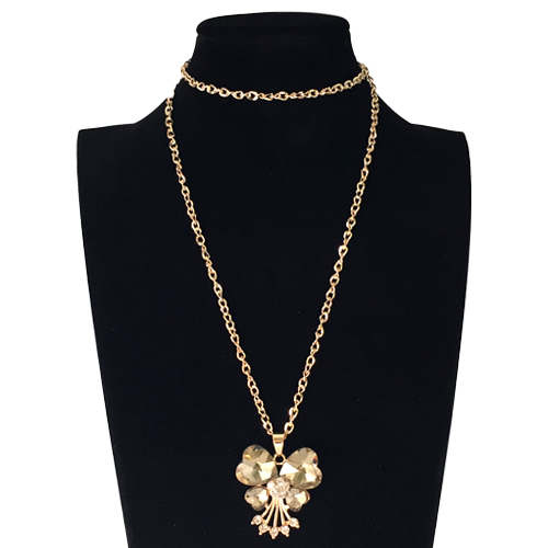 Подвеска крупная цепочка бантик в камнях (12)