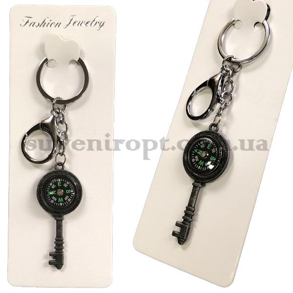 Брелок   в упаковке металлический ключ с компасом