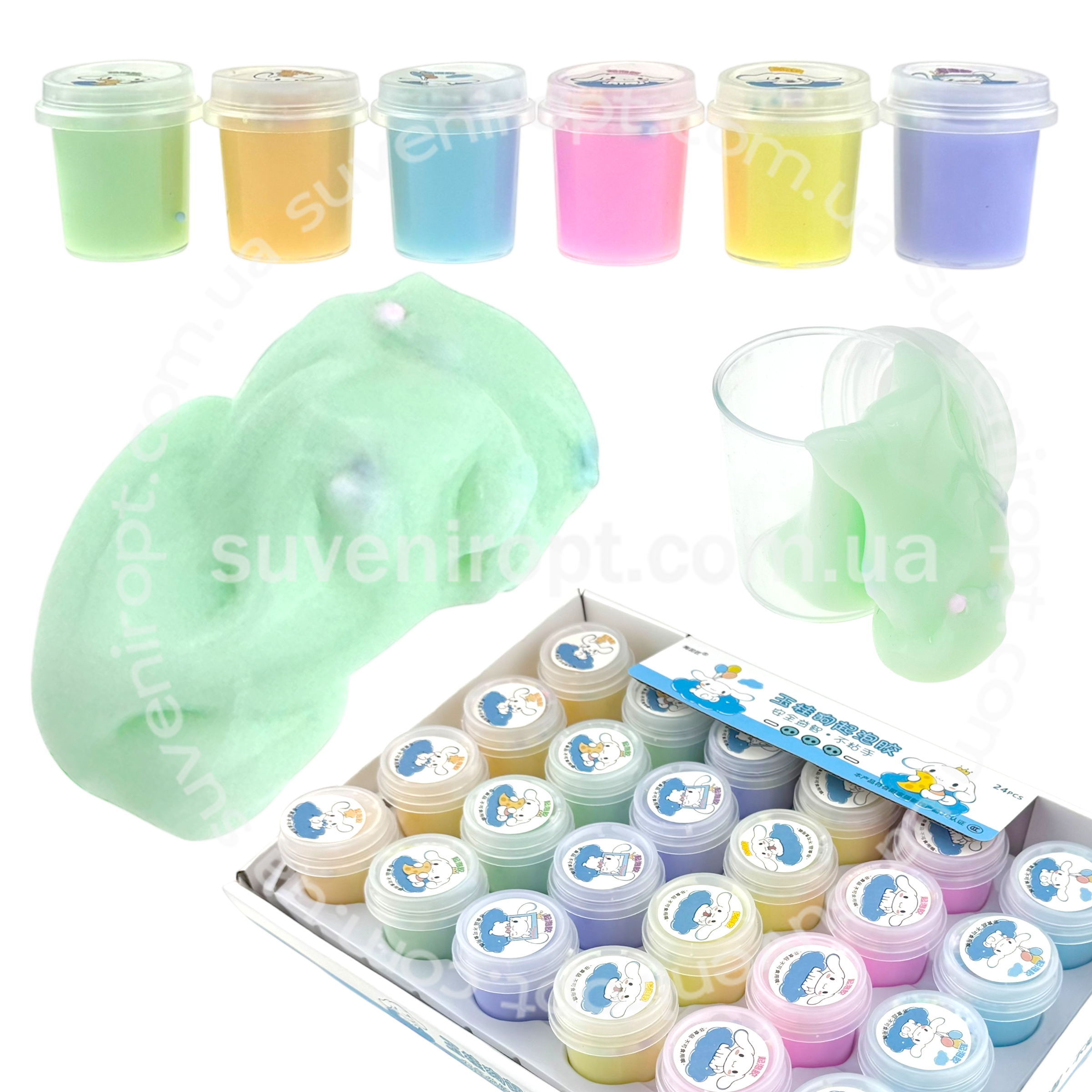 Слайм для рук  MILK в банці з пенопластом  (24) /480/