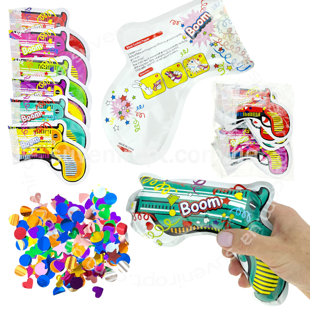 Прикол у вигляді пістолету з конфетті в упаковці (20)/2000/