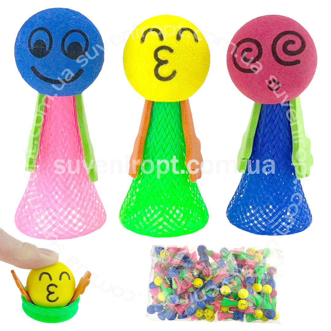 Прикол іграшка воланчик стрибунець середній  7,5см (100)/2000/