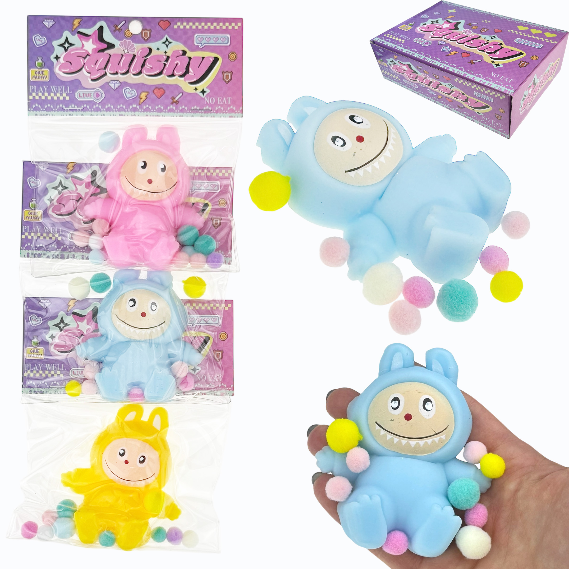 СКВІШІ - SQUISHY LA BU BU  великий з кульками в коробці кольоровий (20) /480/