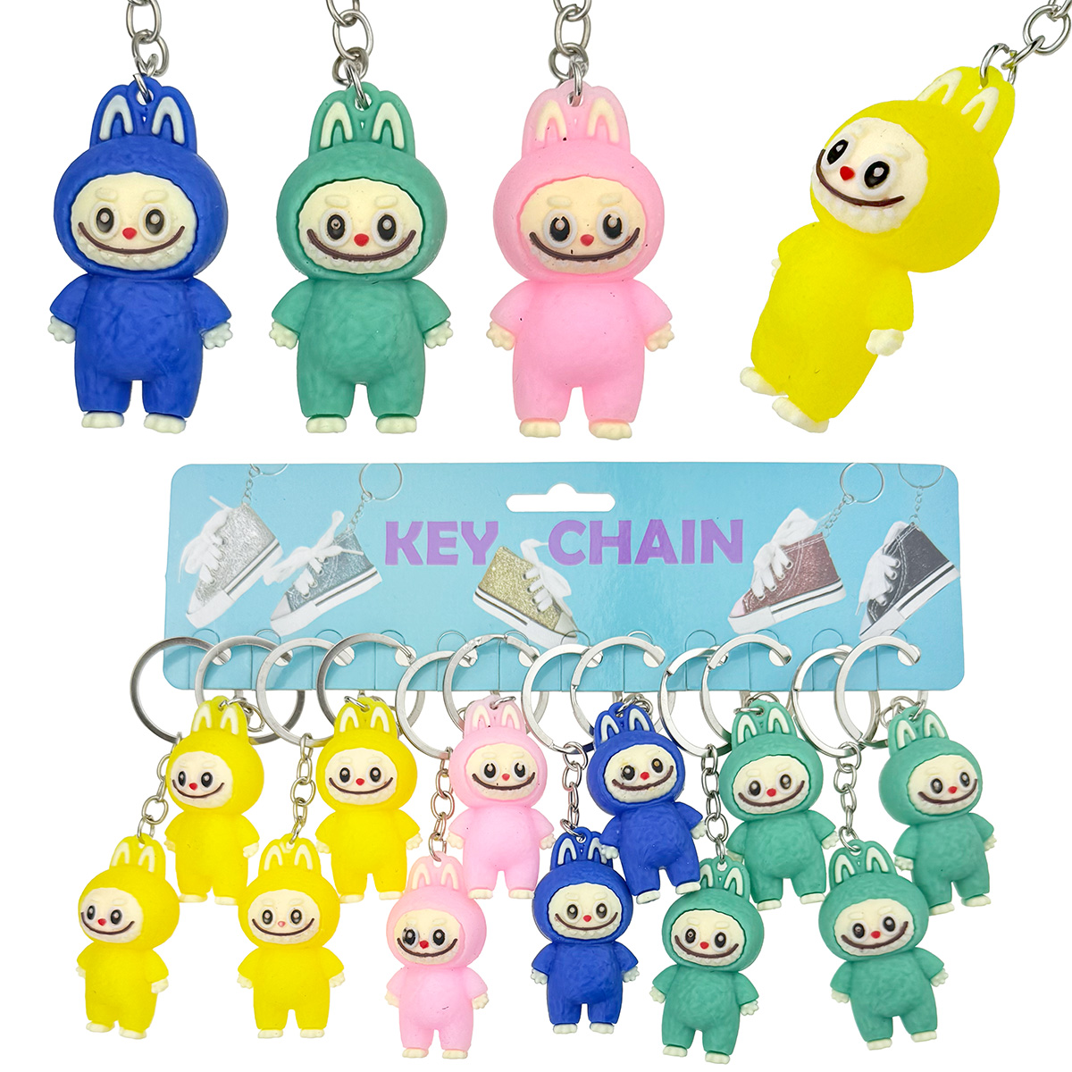 Брелок гумовий обʼємний Ла бу ба кольорова (12)