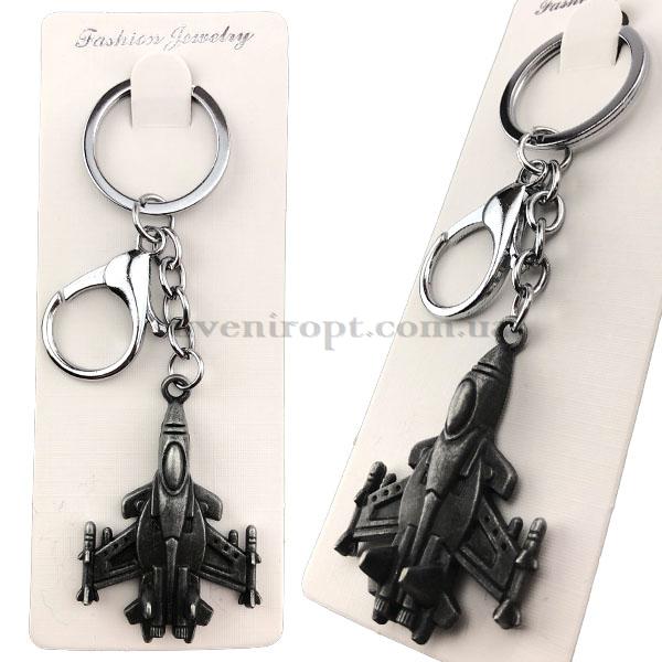 Брелок   в упаковке металлический самолёт истребитель