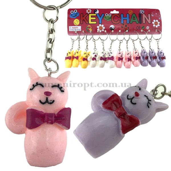 Брелок котик стройный с бантиком поликерамика (12)