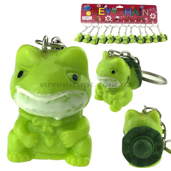 Брелок лягушка путешествинница с панамкой поликерамика (12)