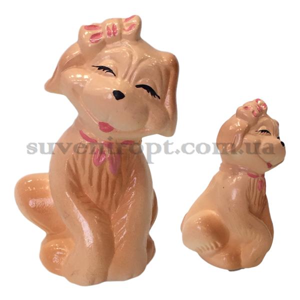 Собачка с бантиком   керамическая  11 см