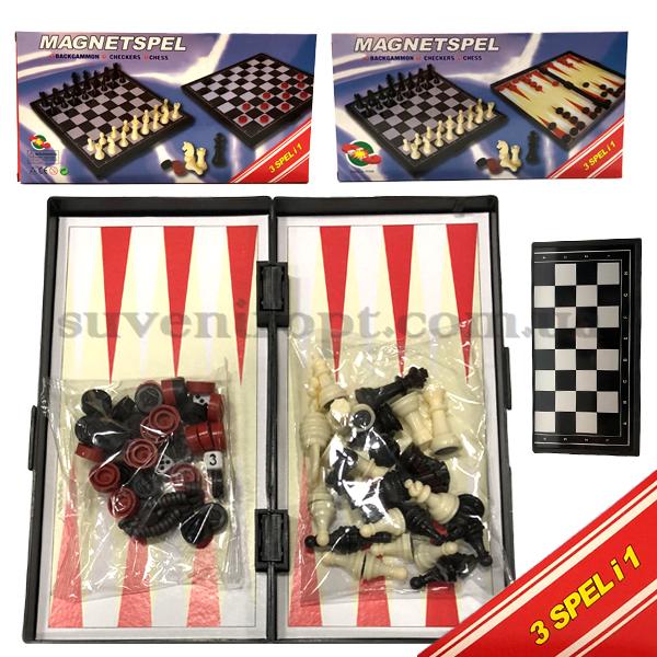 Игра дорожная магнитная 3 в 1 средняя 19.5 x 10 см /120/