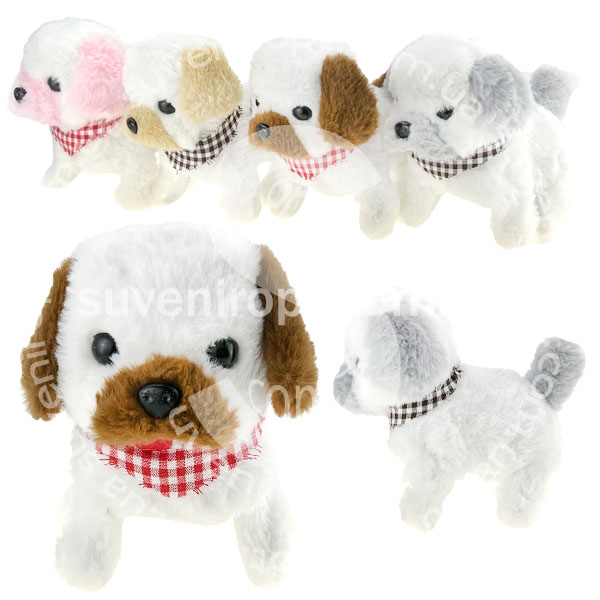 Собачка хутряна з носиком косинка музична ходить, махає хвостом  /140/