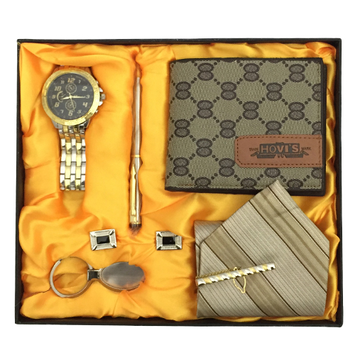 Подарунковий набір ручка гаманець запонки краватка годинник брелок