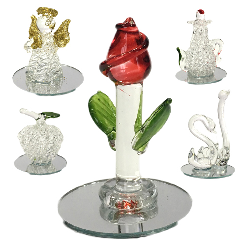 Стекляшки маленькие с цветочком в ассортименте в коробке 5-7 см