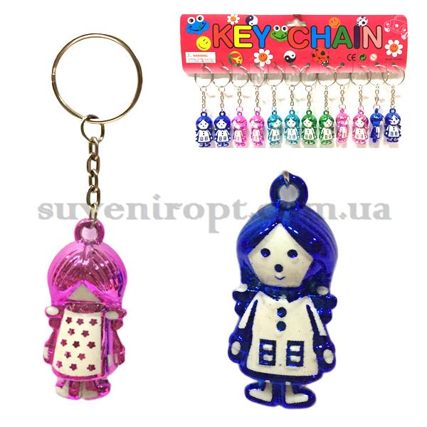 Брелок  девочка с косичками золотистый (12)