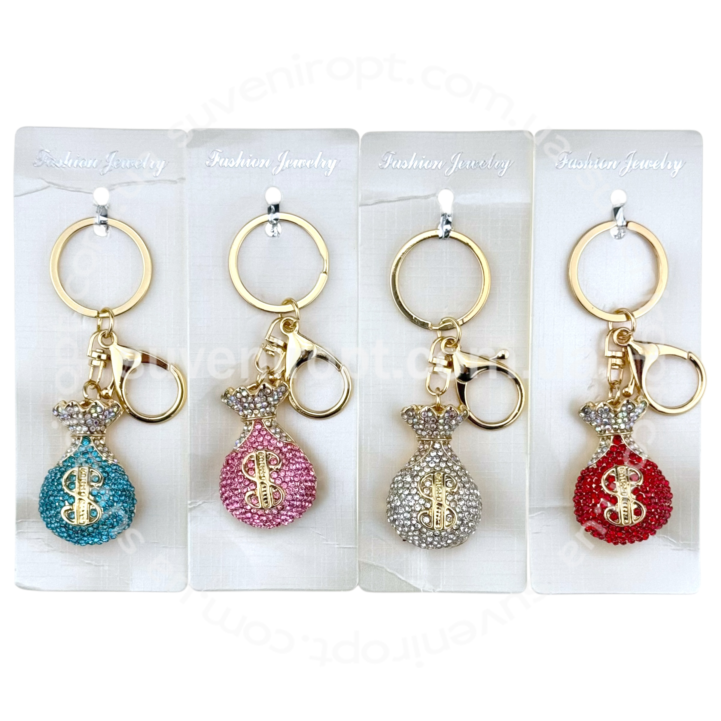 Брелок мішечок доллар в камінчиках (12)