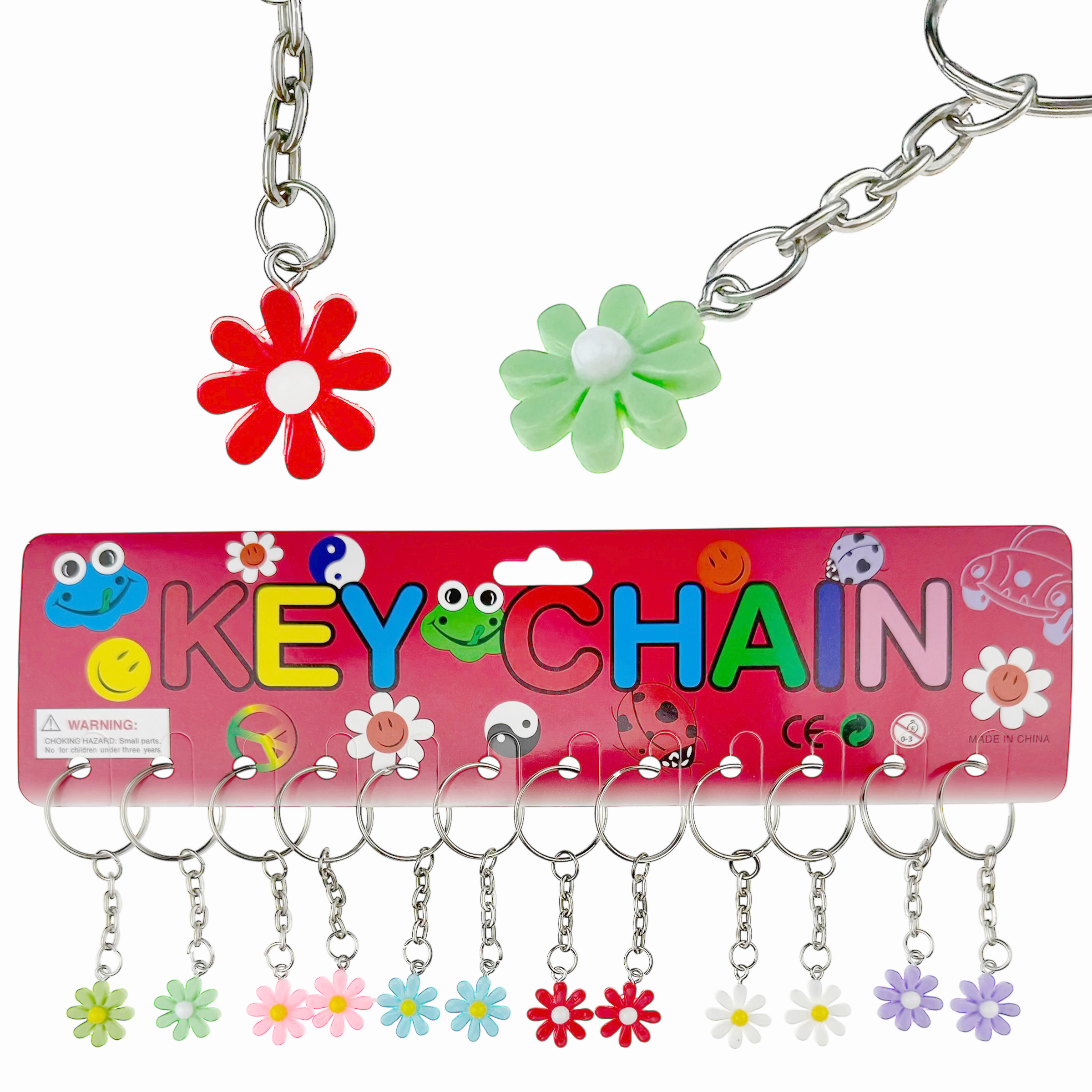 Брелок квітка ромашка маленька кольорова (12)