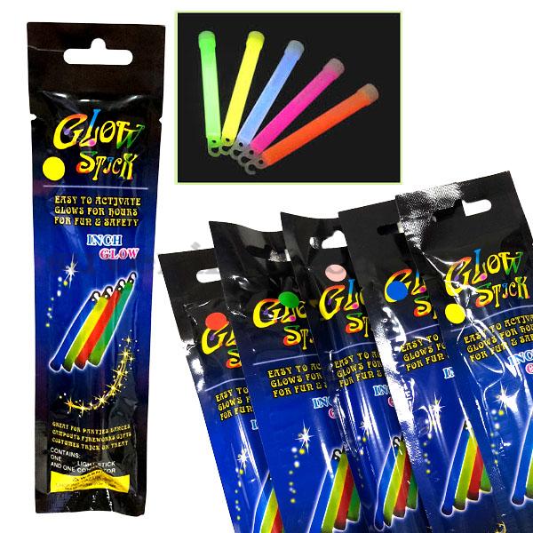 Палка неоновая толстая с шнурком  в упаковке 7 часов света  15 см /600/