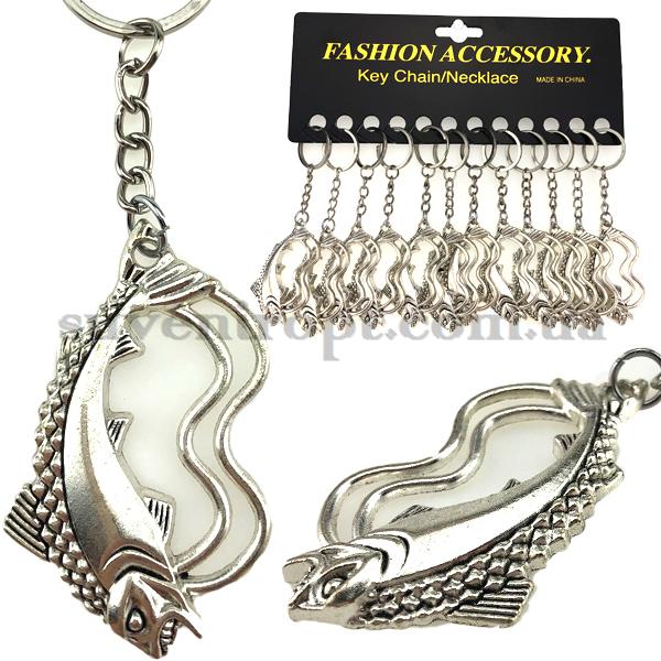 Брелок  металический рыба на волнах  (12)