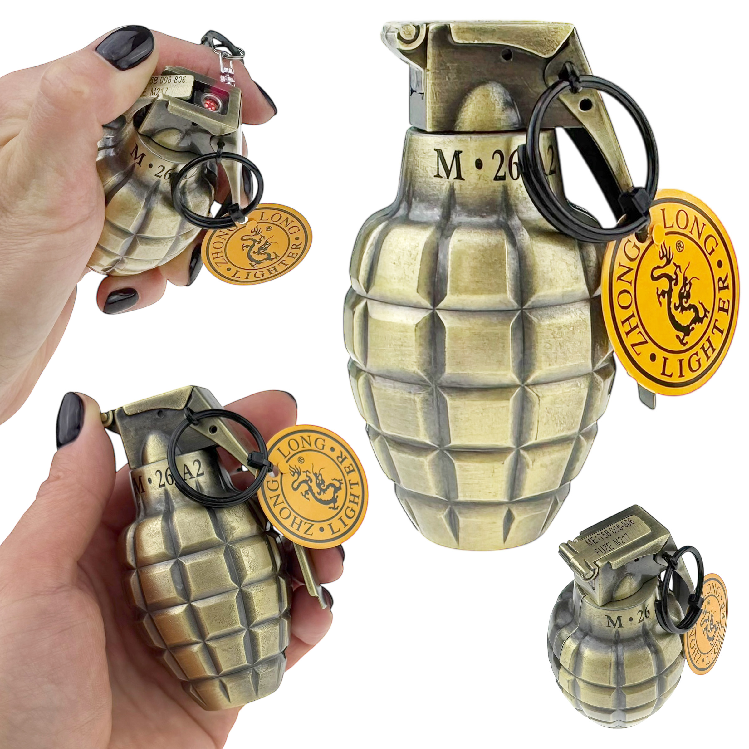 Запальничка граната М 26 велика резвена 9.5 cм (12)