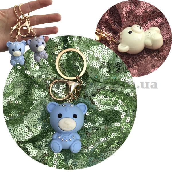 Брелок   в упаковке  мишка  сидит с камушками большой керамический
