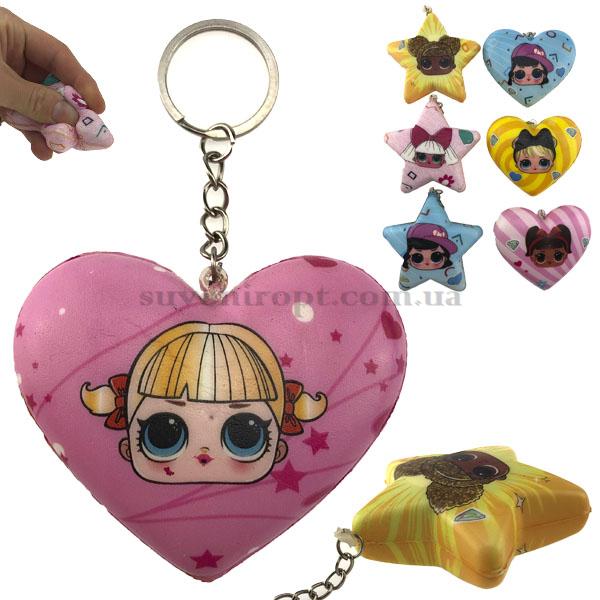 СКВИШИ - SQUISHY  брелок звёздочка или сердце Лола  (12) /1200/
