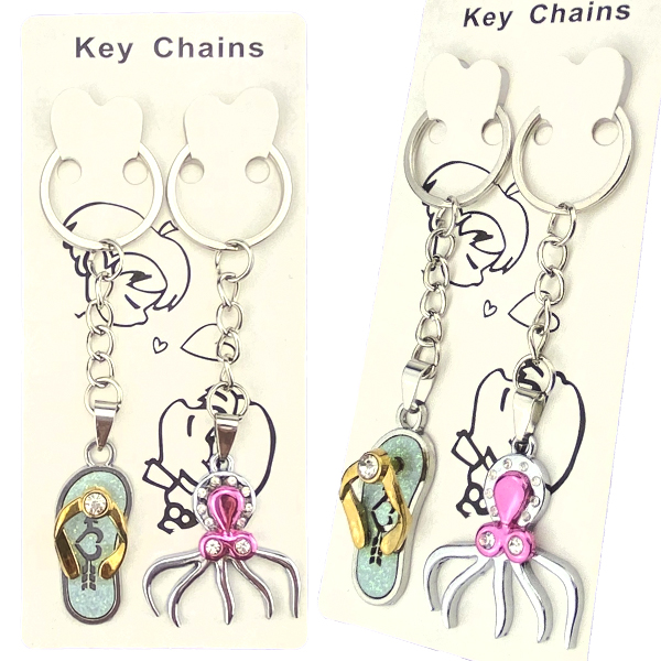 Брелок парный морской тапочек с крабами в камнях (12)