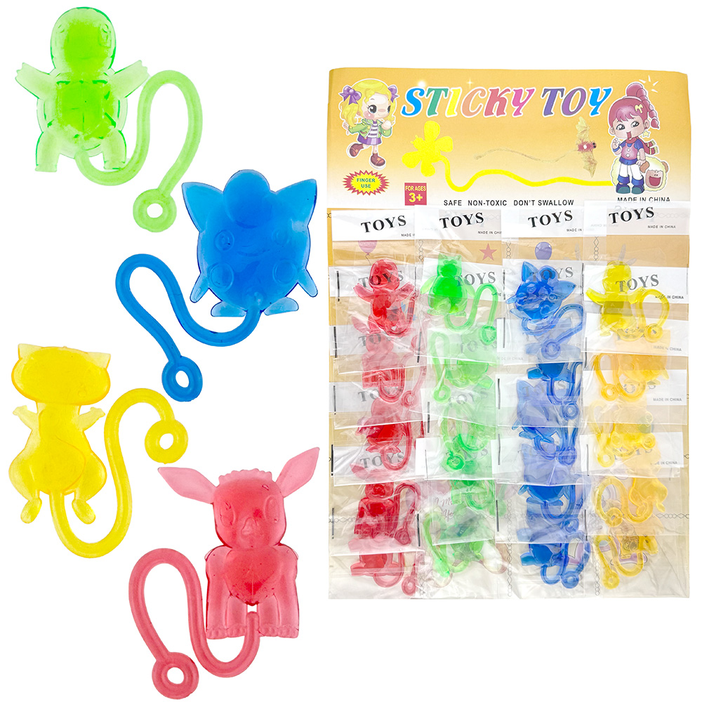Лізун липучка асорті звірятка на планшеті (20) /3000/
