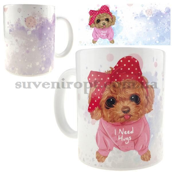 Кружка собачка йорик с бантиком ! 310 гр (12)