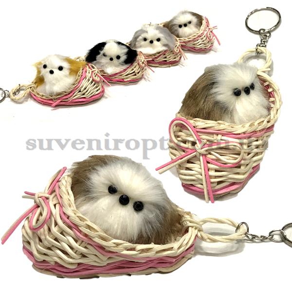 Пушистик собачка в тапочке из лозы 8х4 см (12)