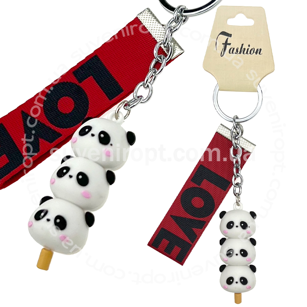 Брелок в упаковці панда морозиво триповерхове на паличці зі стрічкою LOVE (12)