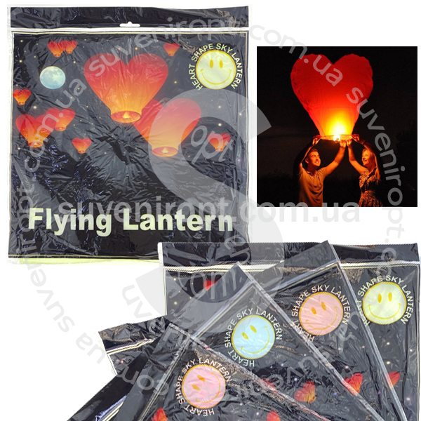 Небесный фонарик в форме сердца (10) /500/