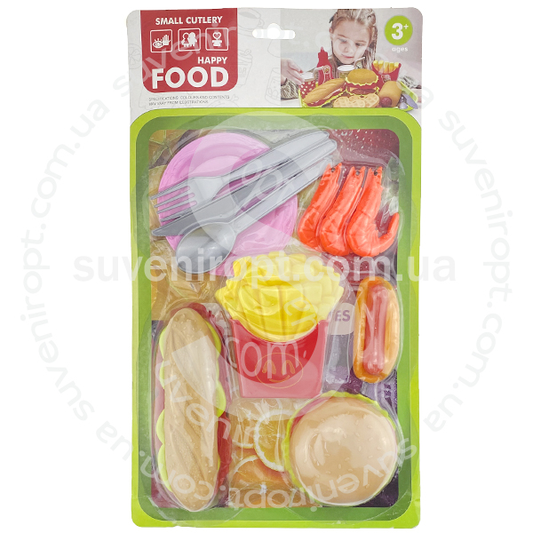 Набір бургер сендвіч картопля хот-дог креветки прилади /180/