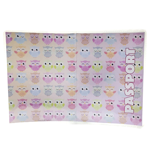 Обложка на паспорт прозрачная  совы (50)