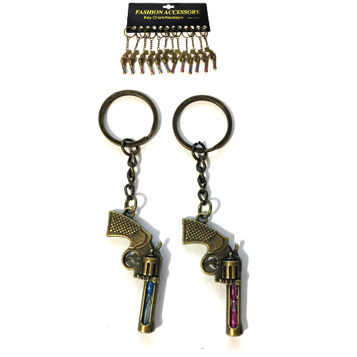 Брелок  железный  револьвер с песочными часами  (12)