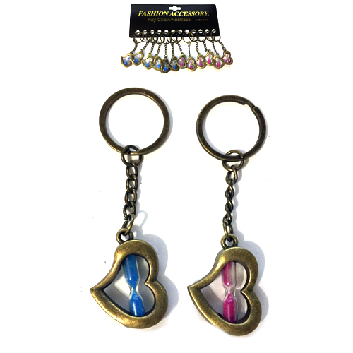 Брелок  железный  сердце с песочными часами  (12)