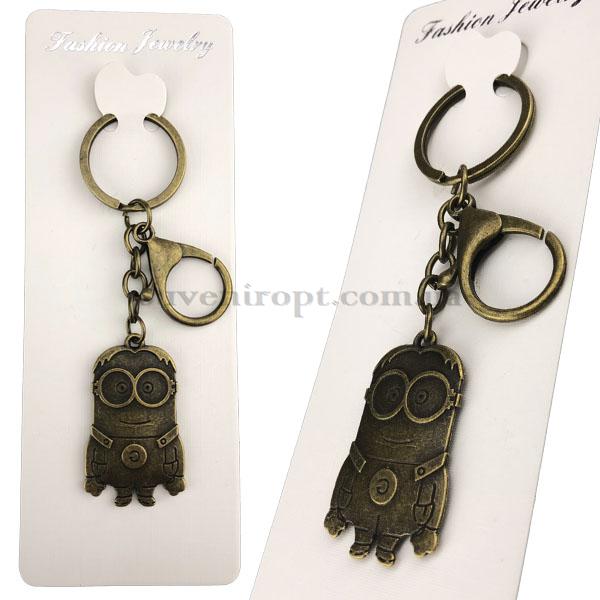 Брелок в упаковке  очкарик  металлический (12)