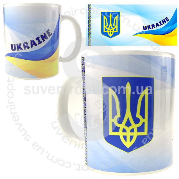 Кружка флаг и герб UKRAINE 310 гр (12)