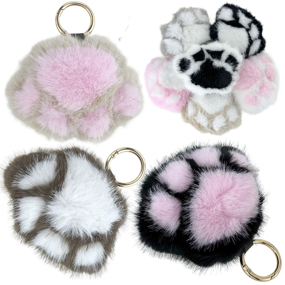 Пухнастий лапа з штучного хутра з кільцем (12) /200/