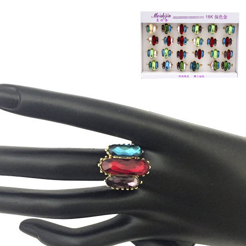 Кольцо большое три камня (24)