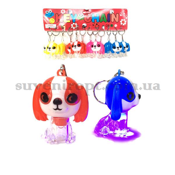 Брелок собачка світяшка круглі очі висячі вушка (12) /1200/