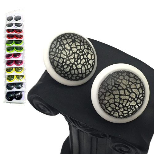 Серёжки пол шара большие в сетку  (12)