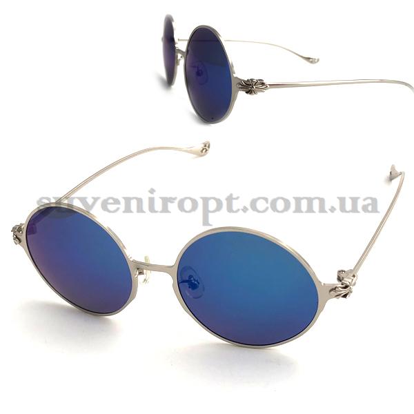 Очки круглые синие зеркальные