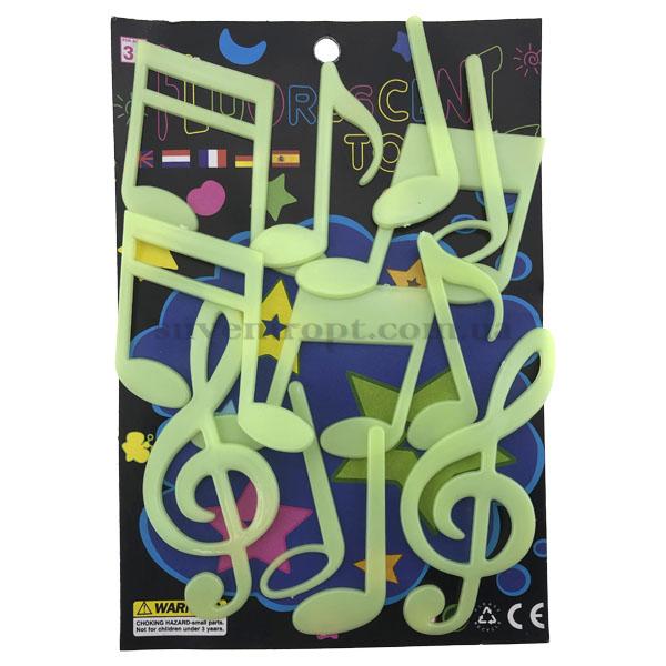 Фосфорні фігурки музичні ноти в середній упаковці (10) /1200/