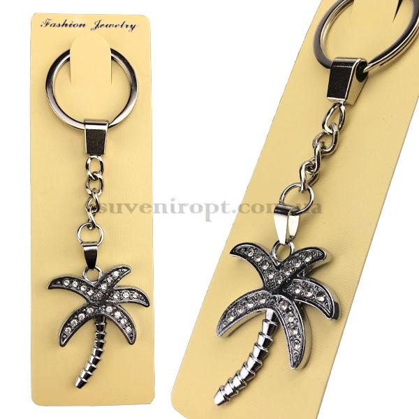 Брелок   в упаковке  металлическая пальма в камнях (12)