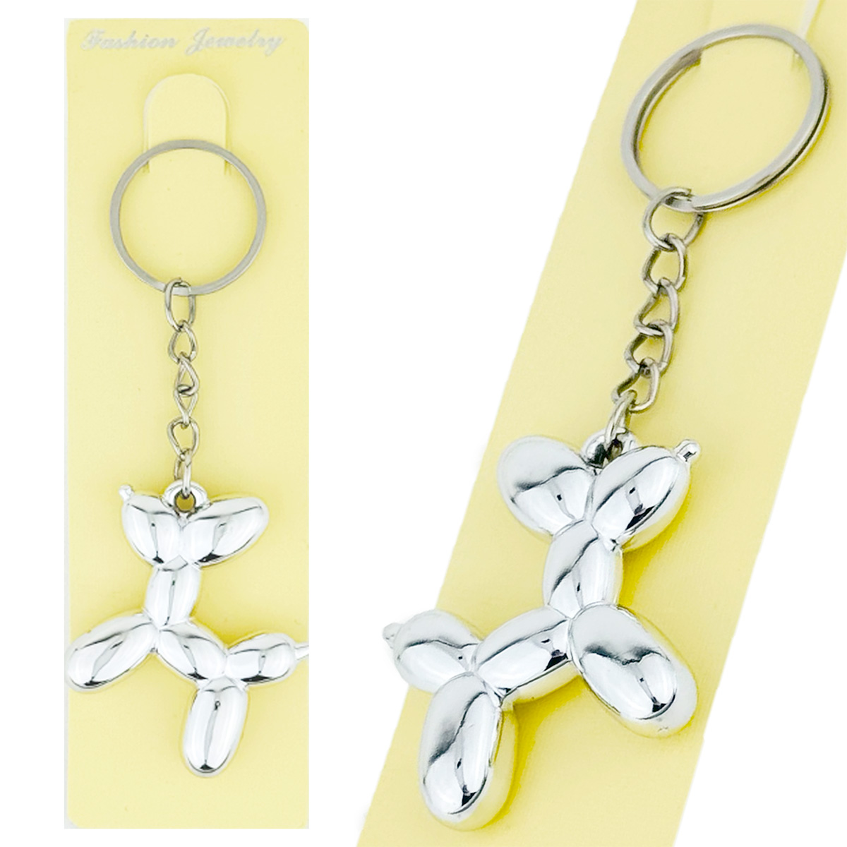 Брелок в упаковці хромовий собака з повітряних кульок (12)