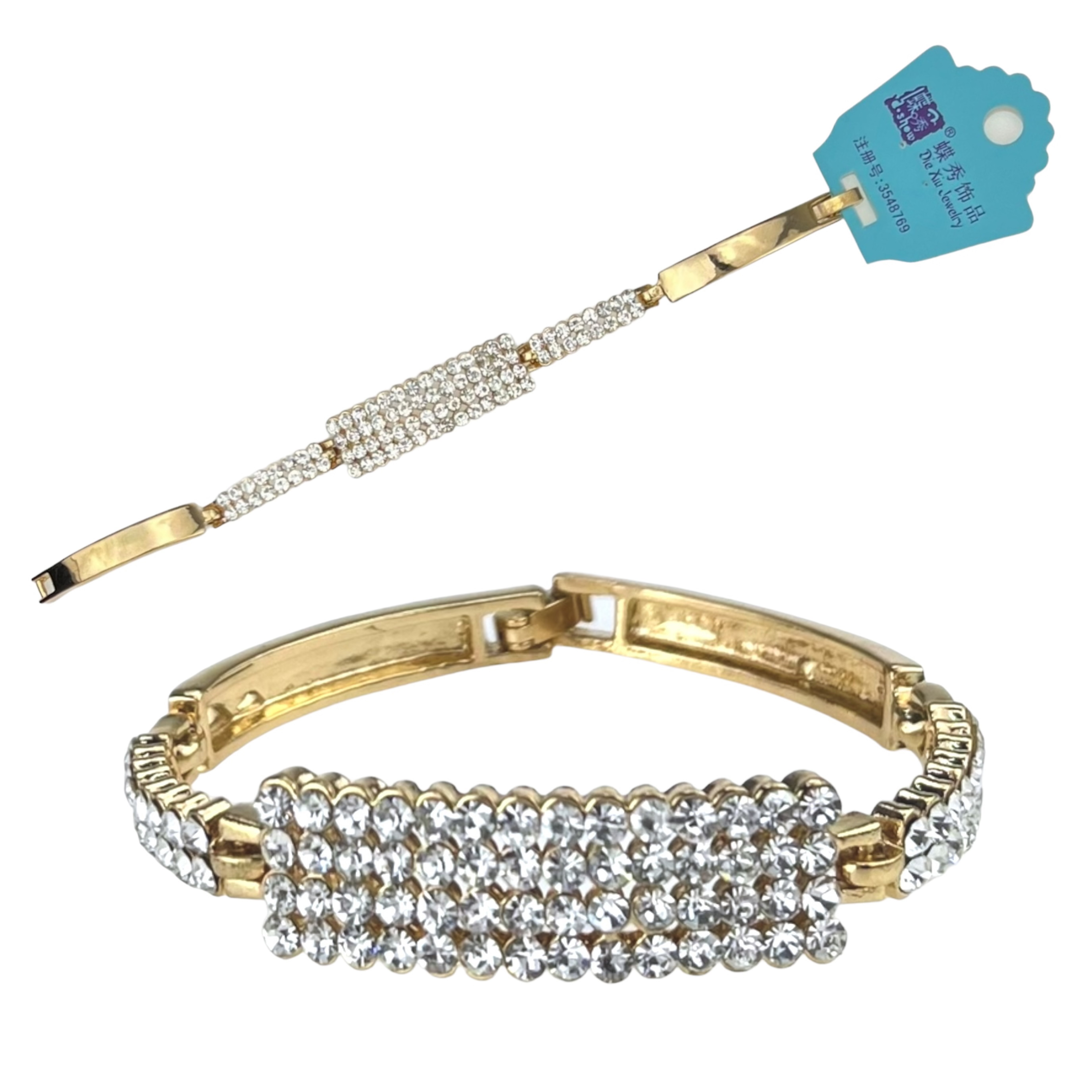 Браслет с камнями под золото